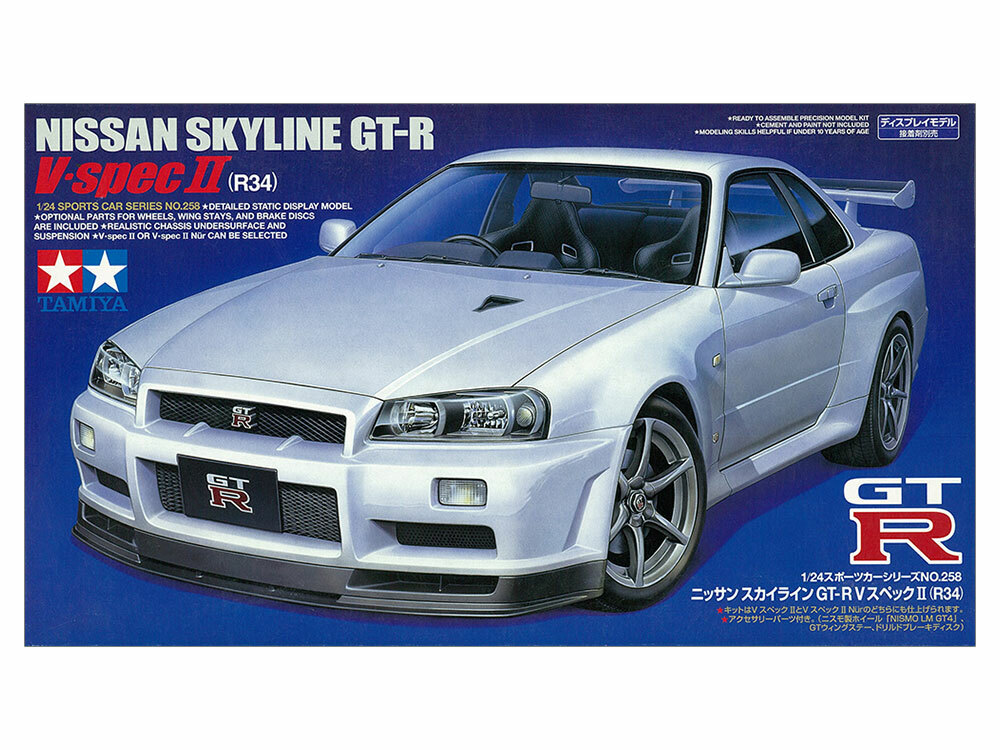 確認用  TAMIYA Skyline 34 GT-R 未使用ボディー TAMIYA 1/24 NISSAN Skyline GT-R V-spec II R34 Sports Car Series
