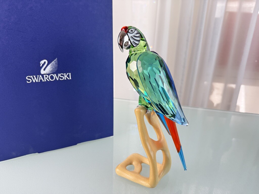 スワロフスキー　 クリスタル コンゴウインコ Macaw 685824 Swarovski Figurine 685824 Chrome Macaw 23.7cm. Original packaging