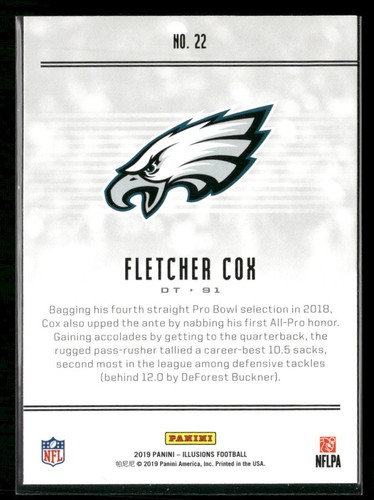 2019 Panini Illusions #22 Fletcher Cox Trophy Collection Orange - Picture 2 of 2