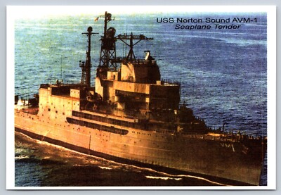 Postcard USS Norton Sound AVM-1 Seaplane Tender LP1
