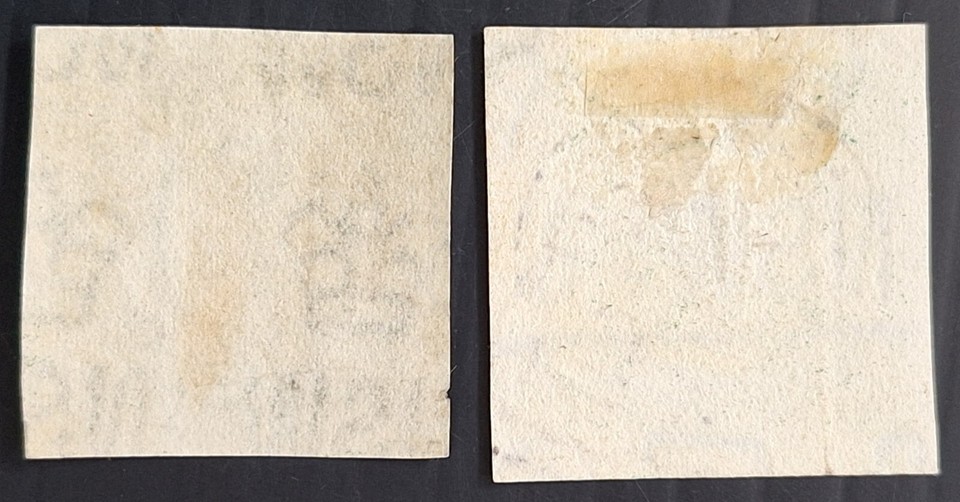 1882 NSW Australia 5d Dull Green & Blue Green Large Diadem stamps Cut