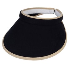 Top Headwear 2 Tone Cotton Clip On Visor 3 Inch Wide Brim