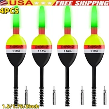 4PCS Lighted Slip Bobbers Fishing Float Glow in The Dark Spring Bobber 1.5-2inch