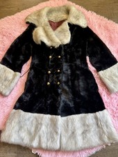 Vintage Penny Lane Fur Coat Jacket With Gold Buttons 70s 80s