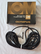 Original Olympus OM System Electronic Flash TTL Auto Cord 5m in Box w/ Manual