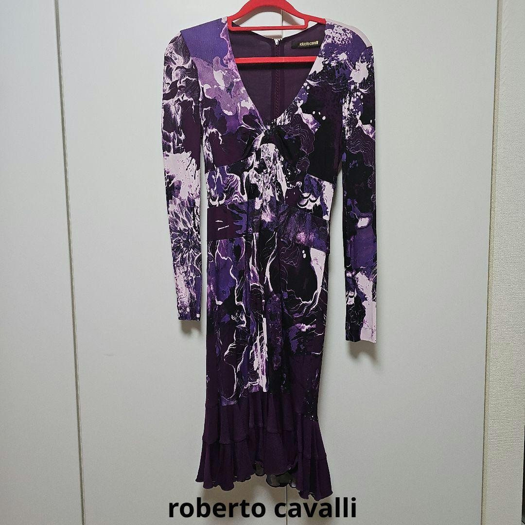 knee length dresses for ladies 2018 Roberto Cavalli Runway Black Stretch Knit Long Sleeve Cut-Out Hig