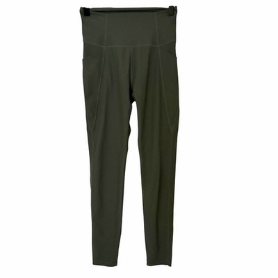 WILO THE LABEL Ribbed Leggings with Pockets Olive Green, Size Small