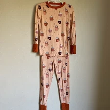 Kiki And Lulu Fall Coffee Two Piece Bamboo Pajama Set Size 4T