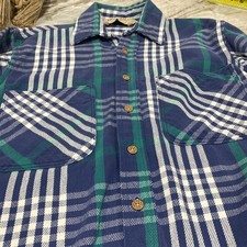 Vintage 1970s Men's Small Big Mac Thick Flannel Plaid Shirt JC Penney USA EUC
