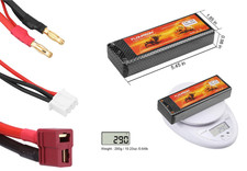 2 x Floureon 7.4V 5200mAh High Power 2S 30C Lipo Battery Dean-Style T Connector