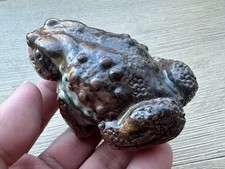 Vintage Ceramic Pottery Hirado Style Toad Frog Figurine Realistic made in Japan