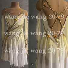 New Ice Figure Skating Dress Figure Skating Dress For Competition yellow dyeing