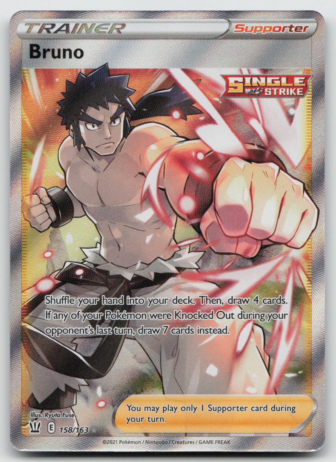 Bruno (Full Art) Ultra Rare Holo SWSH05: Battle Styles 158/163 NM