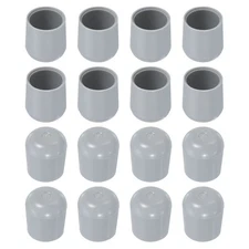 Chair Leg Floor Protectors 16pcs 1" - Plastic Round Chair Leg Caps Grey