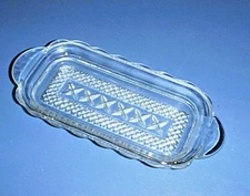 WEXFORD Clear Glass Diamond design by Anchor Hocking 1/4 lb /1 Stick Butter Dish