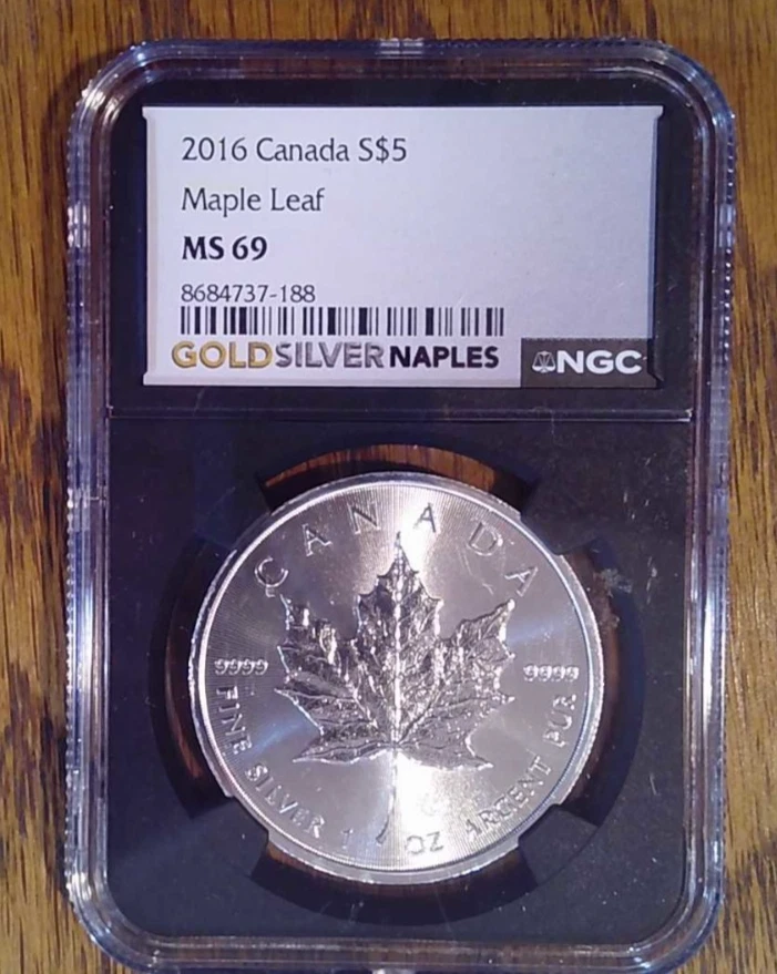 Canadian Maple Leaf NGC Grade MS 69 Silver Bullion Coins for sale