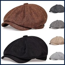 Newsboy Hat Peaky Blinders Cap Gatsby Beret Tweed Baker Herringbone 100 Cotton