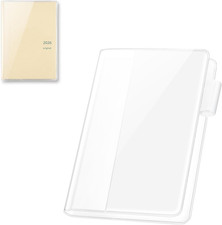 A6 Clear Planner Cover for Hobonichi Original, Transparent PVC Case with Pen Hol