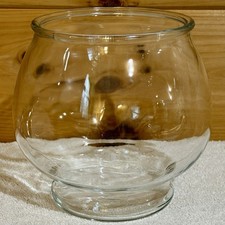 Pedestal Clear Glass Round 6.5" Betta Fish Bowl Wide Mouth Terrarium Vase Footed