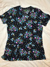 GT Performance Scrub Top Flowers Womens Size XS Lightweight