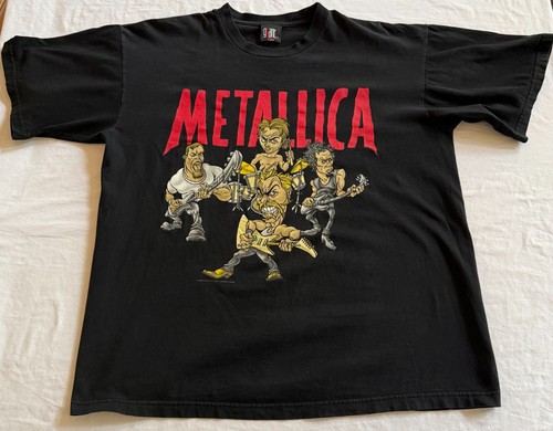 Vintage 1996 Metallica Cartoon Tour Shirt XL Giant Load Poor Touring Me Chavez