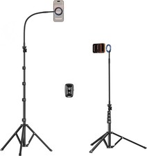 Magnetic iPhone Tripod Stand with Flexible Gooseneck, Magsafe Phone Stand for...
