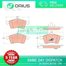 Brake Pads Set Front Orius Fits VW Transporter Transporter/Caravelle #4