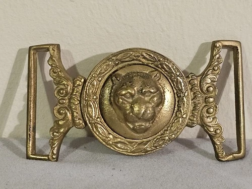 Replica Brass Civil War Reenactment New York Light Guard Panther Belt Buckle
