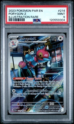2023 POKEMON PAR EN-PARADOX RIFT ILLUSTRATION RARE #214 PORYGON-Z PSA 9