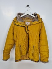 Regatta Puffer Jacket Women’s UK Mustard Yellow Coat Hood Faux Fur Trim Size 18