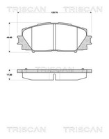 Triscan Bremsbelagsatz, Scheibenbremse 8110 13071 FüR Toyota