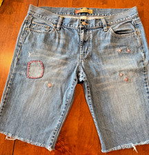 RARE Y2K Vtg Old Navy Women's Denim Shorts Festival Boho Custom Low Rise Sz 14