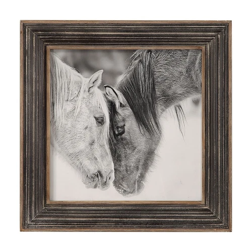 Uttermost Custom Black And White Horses Print - Picture 1 of 1