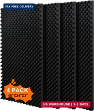 4 pack, 48x24x2 inches acoustic foam panels Egg Crate Foam Padding sound proof p