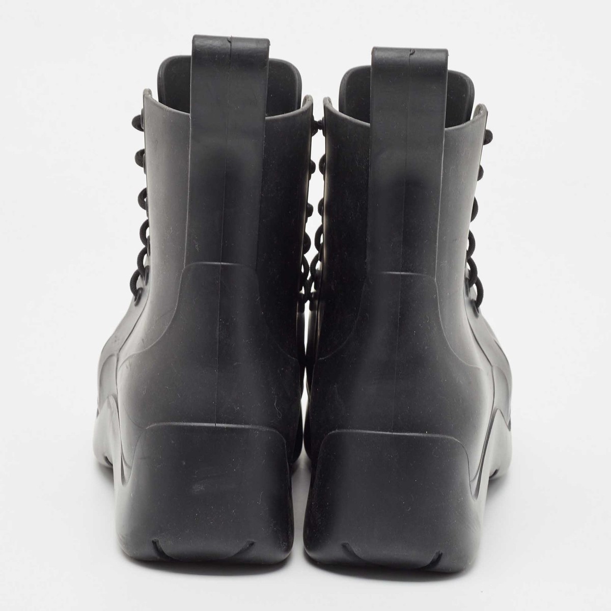 Bottega Veneta Black Rubber Lace Up Puddle Boots Size 41 | eBay