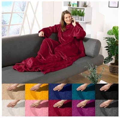 heimtexland ® Ärmeldecke TV Kuscheldecke tragbare Flanell Ganzkörperdecke Typ870 - Bild 1 von 4