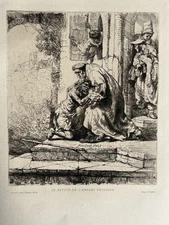 Rembrandt engraves The Return (of the Son) of The Prodigal Child 1636