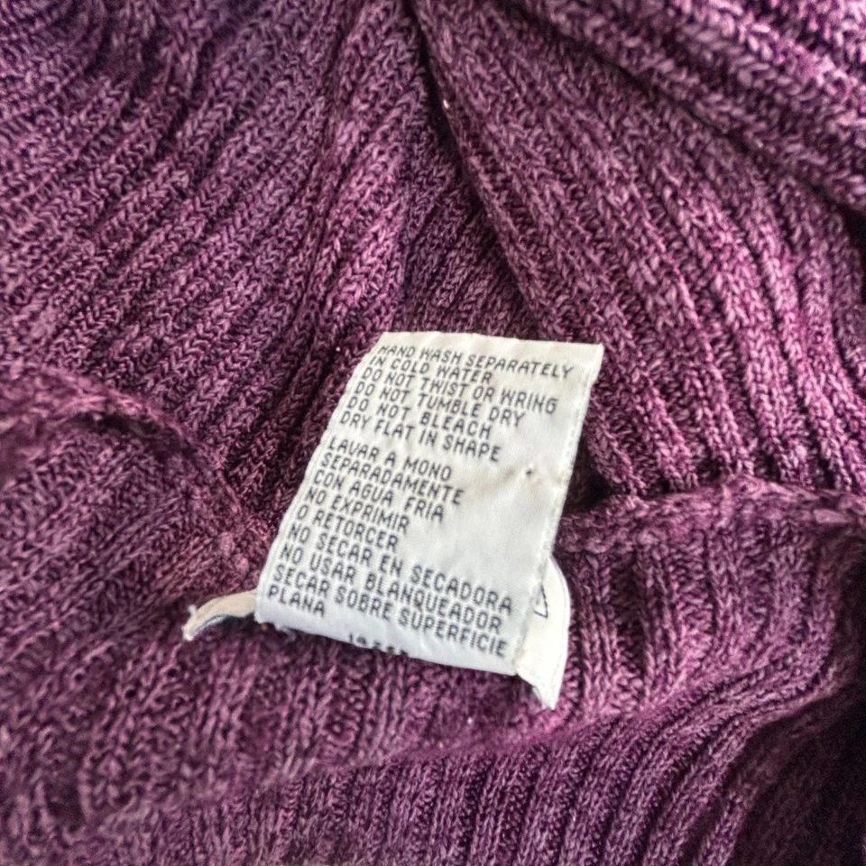 Prophecy By Sag Harbor Womens Purple Knit Cardigan Sweater 2X Silk Blend Buttons - Image 4 of 4
