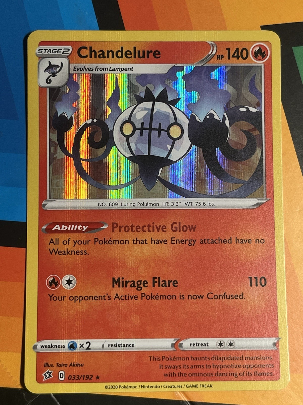 Chandelure 033/192 Pokemon Holo Foil Rare