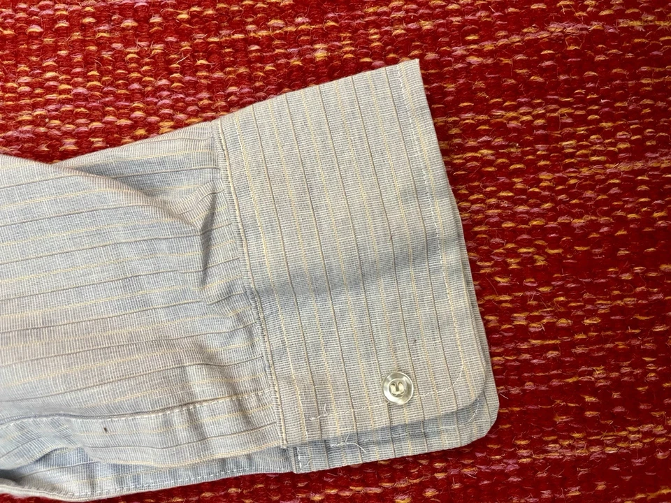 Camisa Flecha Vintage Años 60 Hombres 16 Grande Decton Paño Ancho Azul Vestido ¡NUEVA SIN EXISTENCIAS! Foto 4 de 4