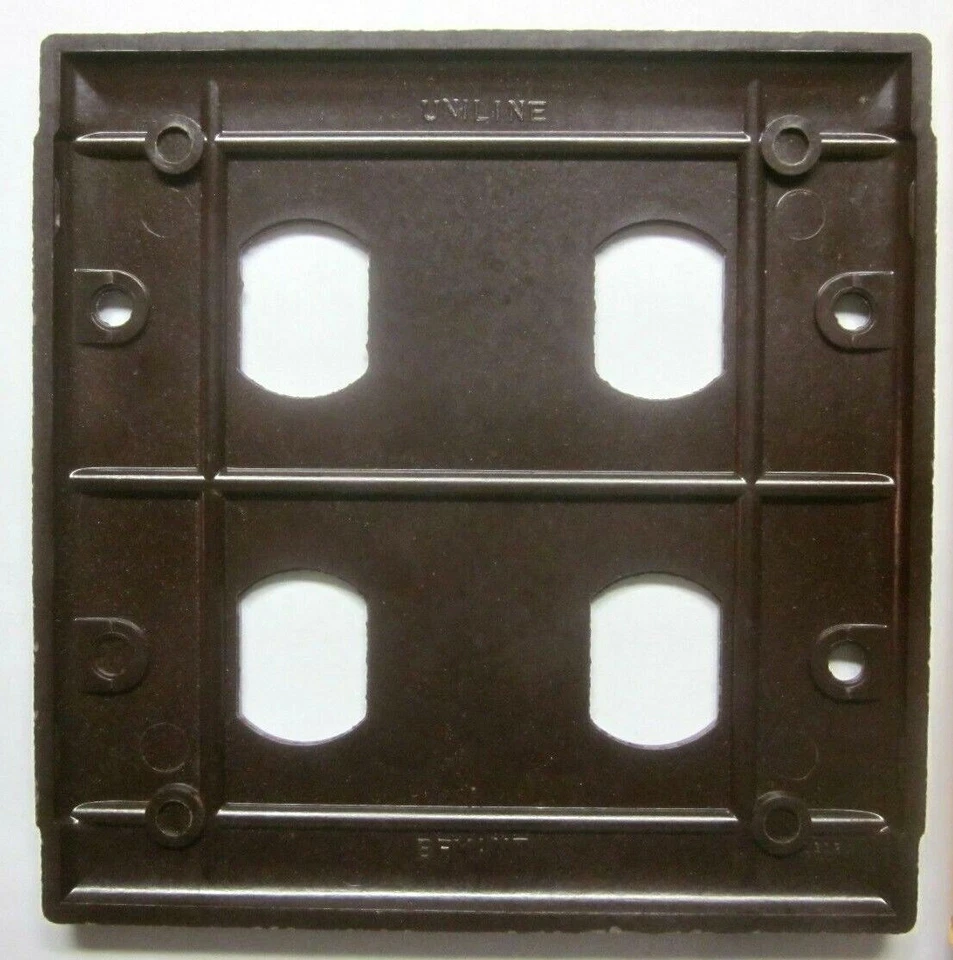 Bryant Uniline Costillas Marrón Baquelita 2 Velocidades 4 Despardos Placa Pared Caja Cubierta MCM De Colección Foto 4 de 4