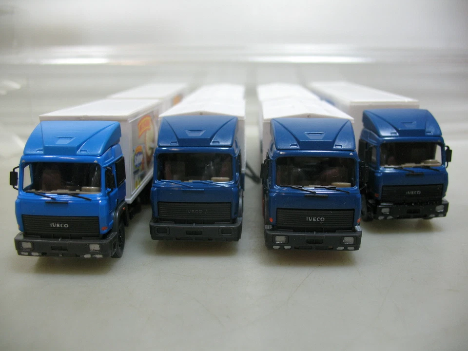 4X Wiking H0 1:87 Camion Iveco: Milkana+Siemens+125 Anni, 2X Box #AI726-1 - Immagine 3 di 4
