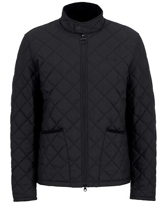 NWT Barbour Men's Linden Quilted Full-Zip Jacket in BLACK