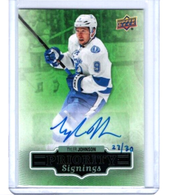 2013-14 Upper Deck Spring Expo Tyler Johnson Priority Signings RC Auto #'d 27/30