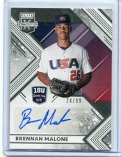 2018 Elite Extra Edition 18U National Team Signatures Brennan Malone Auto 24/99