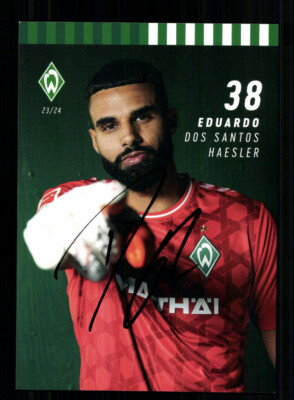 Eduardo Dos Santos Haesler Autogrammkarte Werder Bremen 2023-24 Original Sign