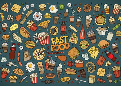 A4| Tolles Fast Food Poster Größe A4 Burger Chips Teen Cafe Poster Geschenk #16456