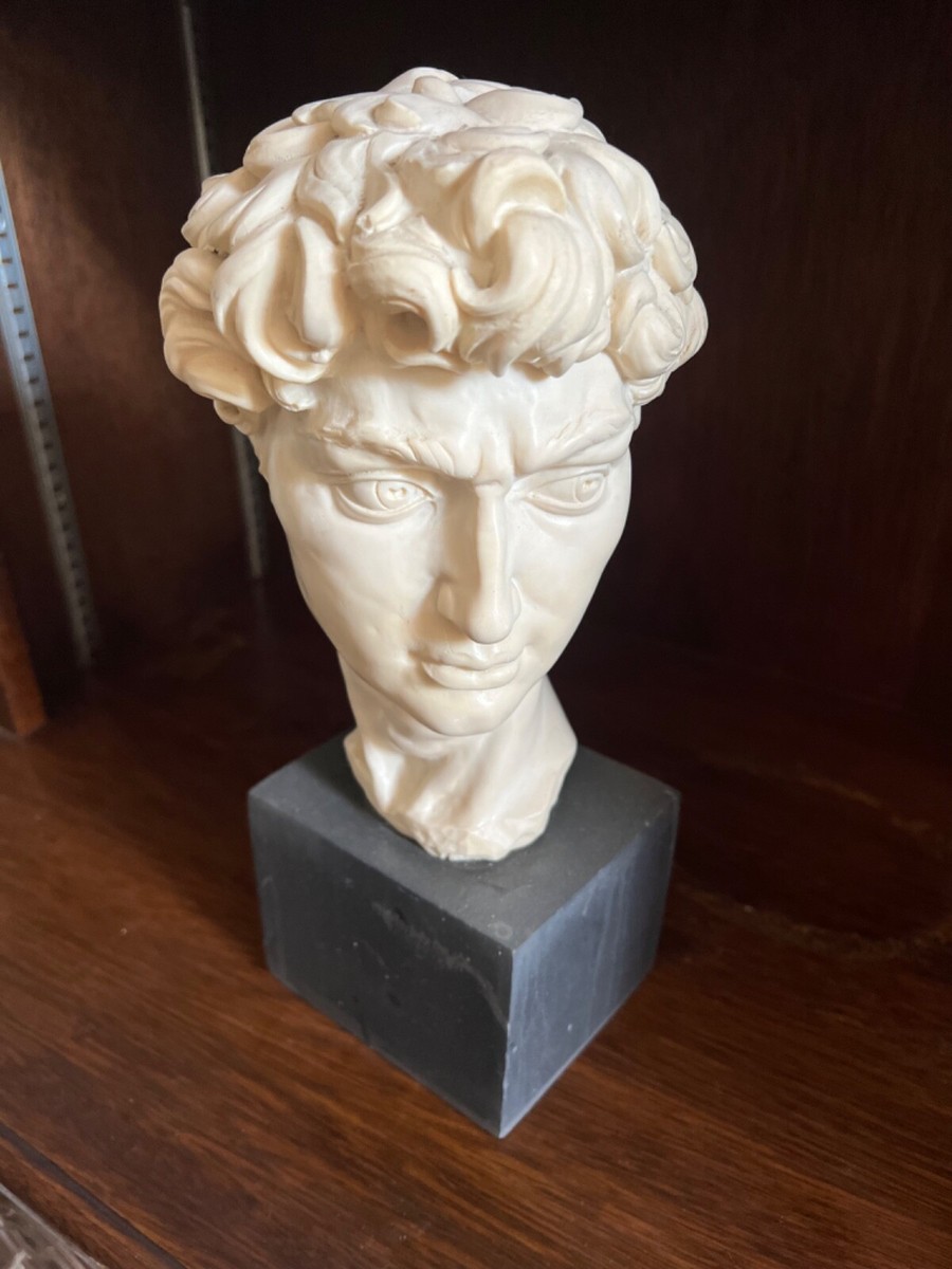 イタリア彫刻　A.Santini Vintage A Santini Italy figure MICHELANGELO'S HEAD of DAVID 13