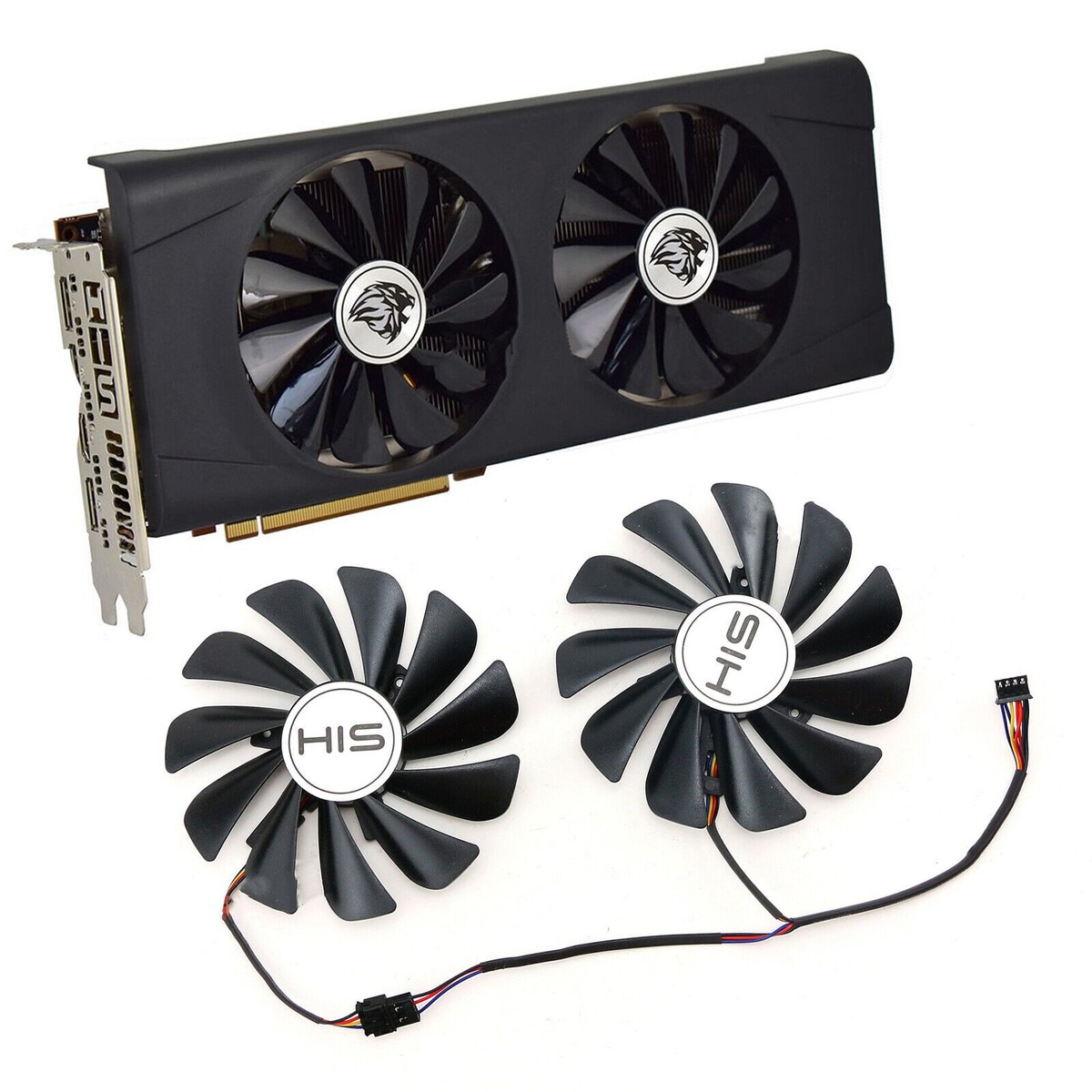 Graphics Card Cooling Fan for HIS RX5700 5700XT 8GB IceQ X2 FDC10U12S9-C  Parts
