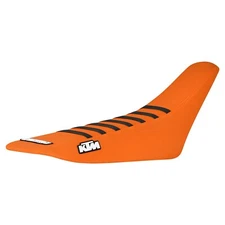 2001-2006 KTM SX-SXF JDR  gripper seat cover   ORANGE w/BLACK ribs #73 LOGO